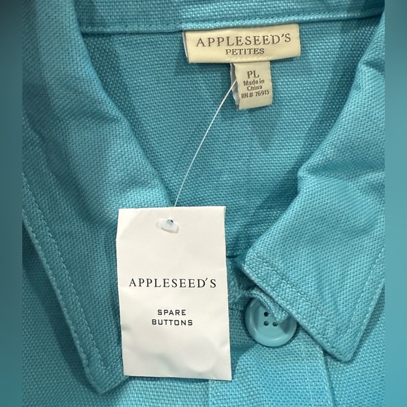 Apple Seeds Aqua Blue Button Front Jacket Women's Size PL - Picture 3 of 12